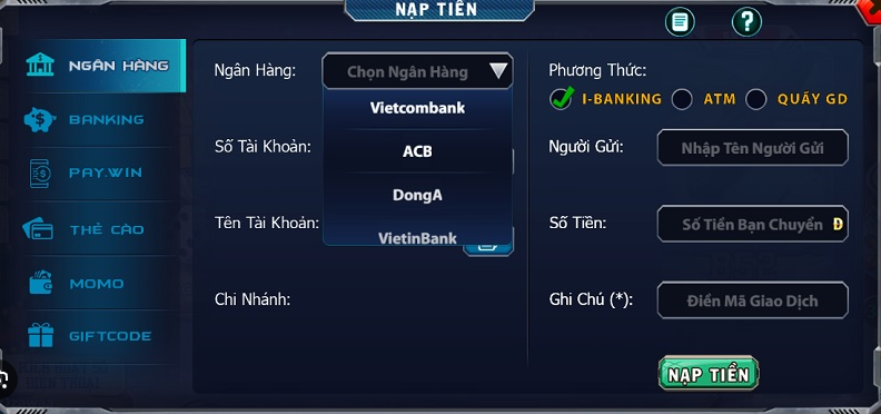 Cách nạp tiền B52 Club: Hướng dẫn chi tiết từ A-Z